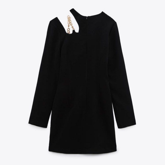 ZARA ANGOLA MINI DRESS WITH CHAIN DETAIL -NWT SIZE XL - Picture 3 of 4